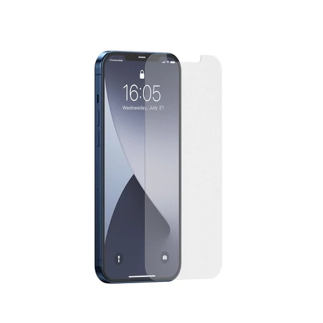 Baseus edzett üveg kijelzővédő fólia 0.3mm iPhone 12/12 Pro (2020) készülékekhez (2db)