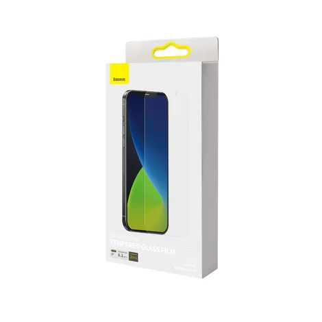 Baseus edzett üveg kijelzővédő fólia 0.3mm iPhone 12/12 Pro (2020) készülékekhez (2db)