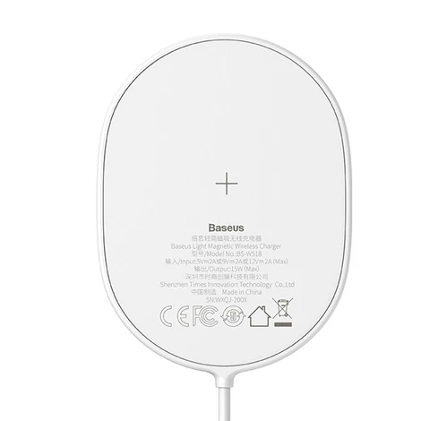 Baseus Light vezeték nélküli indukciós töltő iPhone 12 készülékhez, 15W (fehér)