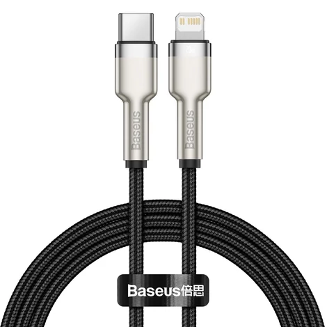 Baseus Cafule USB C - Lightning kábel, PD, 20W, 1m (fekete)