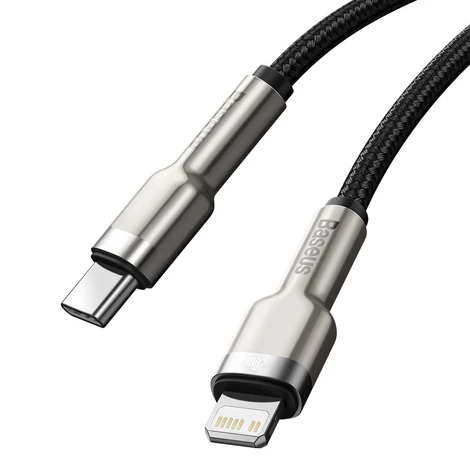 Baseus Cafule USB C - Lightning kábel, PD, 20W, 1m (fekete)