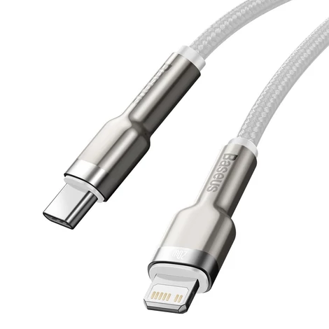 Baseus Cafule USB C - Lightning kábel, PD, 20W, 1m (fehér)