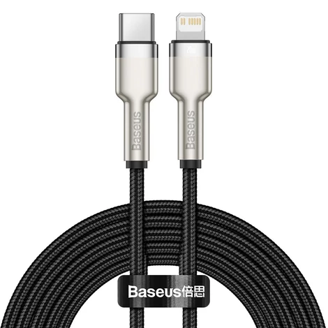 Baseus Cafule USB C - Lightning töltőkábel, PD, 20W, 2m (fekete)