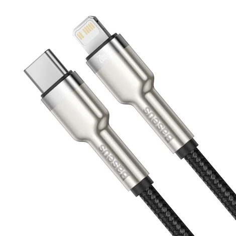 Baseus Cafule USB C - Lightning töltőkábel, PD, 20W, 2m (fekete)