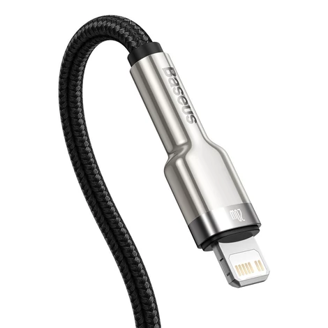 Baseus Cafule USB C - Lightning töltőkábel, PD, 20W, 2m (fekete)