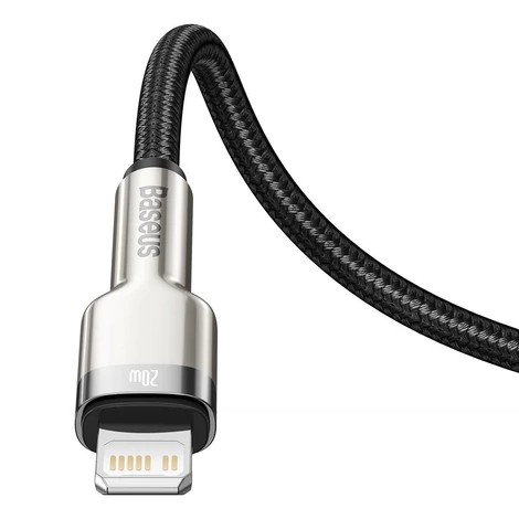 Baseus Cafule USB C - Lightning töltőkábel, PD, 20W, 2m (fekete)