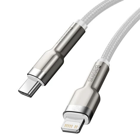 Baseus Cafule USB C - Lightning töltőkábel, PD, 20W, 2m (fehér)