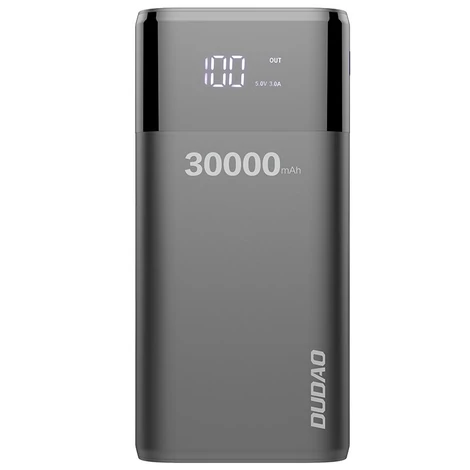 Dudao Power Bank 4x USB 30000mAh, 4A, kijelzővel, fekete (K8Max black)