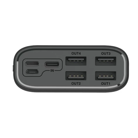 Dudao Power Bank 4x USB 30000mAh, 4A, kijelzővel, fekete (K8Max black)
