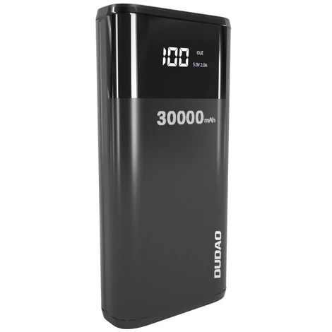 Dudao Power Bank 4x USB 30000mAh, 4A, kijelzővel, fekete (K8Max black)