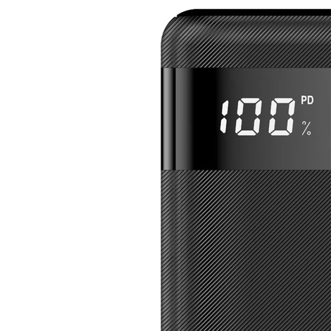 Dudao power bank 20000 mAh 2x USB / USB Type C / micro USB, 2 A, LED kijelzővel fekete (K9Pro-06)