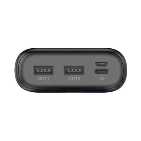 Dudao power bank 20000 mAh 2x USB / USB Type C / micro USB, 2 A, LED kijelzővel fekete (K9Pro-06)
