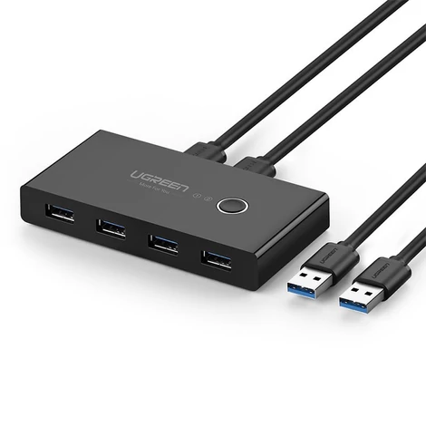 Ugreen 4x USB 3.2 Gen 1 HUB switch box elosztó fekete (US216 30768)
