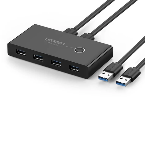 Ugreen 4x USB 3.2 Gen 1 HUB switch box elosztó fekete (US216 30768)