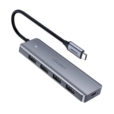 Ugreen USB - 4x USB 3.2 Gen 1 HUB, micro USB tápcsatlakozóval, szürke (CM219 70336)