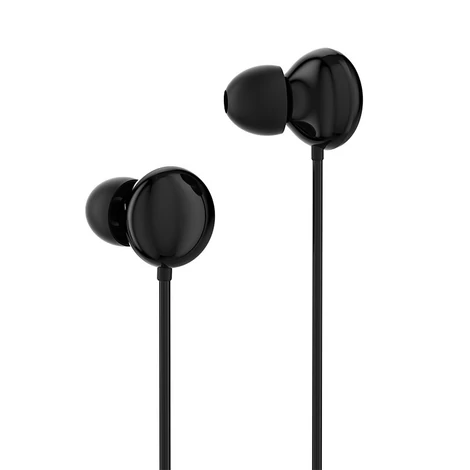 Dudao 3,5 mm-es mini jack csatlakozóval ellátott vezetékes fülhallgató távirányítóval, fekete (X11Pro black)