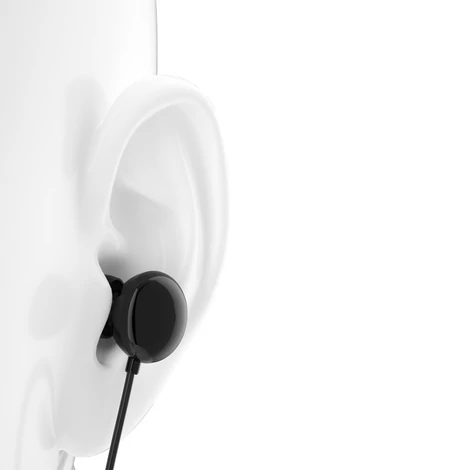 Dudao 3,5 mm-es mini jack csatlakozóval ellátott vezetékes fülhallgató távirányítóval, fekete (X11Pro black)