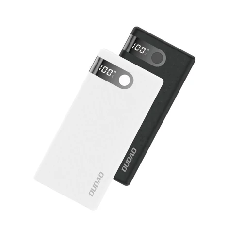 Dudao power bank 10000 mAh 2x USB / USB Type C / micro USB, 2 A, LED kijelzővel fehér (K9Pro-01)