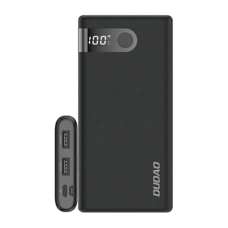 Dudao power bank 10000 mAh 2x USB / USB Type C / micro USB, 2 A, LED kijelzővel fekete (K9Pro-02)