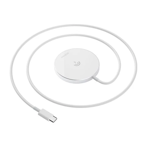 Dudao 15 W-os mágneses vezeték nélküli töltő + 20 W-os fali töltő (MagSafe-kompatibilis) fehér (A12XS)