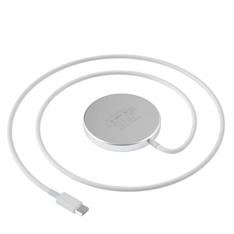 Dudao 15 W-os mágneses vezeték nélküli töltő + 20 W-os fali töltő (MagSafe-kompatibilis) fehér (A12XS)