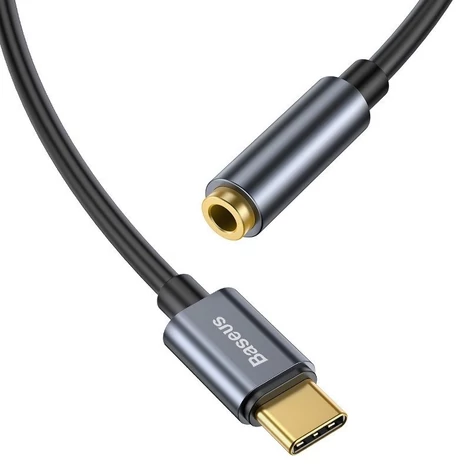 Baseus L54 audioadapter USB-C + mini jack 3,5 mm (fekete + szürke)