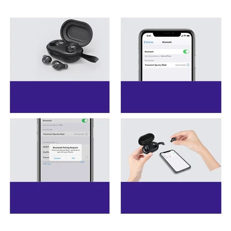 Tronsmart Encore Spunky Beat TWS Bluetooth 5.0 vezeték nélküli fülhallgató fekete (365824)