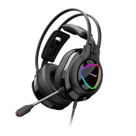 Tronsmart Glary Alpha Gaming RGB, 3,5 mm-es mini jack fejhallgató mikrofonnal és távirányítóval játékosok számára, fekete (370406)