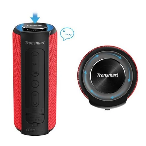 Tronsmart T6 Plus hordozható vezeték nélküli Bluetooth 5.0 hangszóró 40W piros (349454)