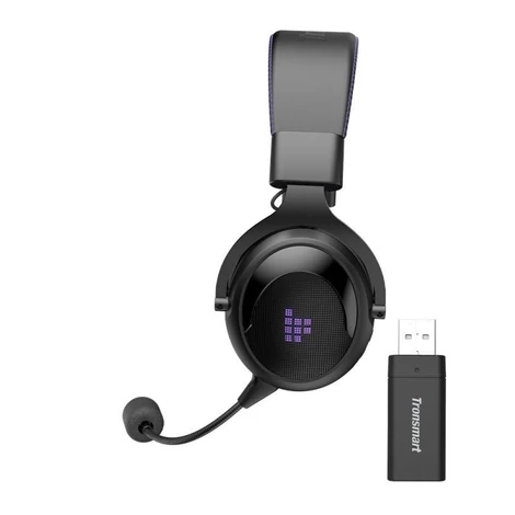 Tronsmart Shadow gaming vezeték nélküli fejhallgató mikrofonnal, játékhoz, lila (372308)