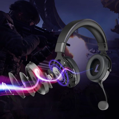 Tronsmart Shadow gaming vezeték nélküli fejhallgató mikrofonnal, játékhoz, lila (372308)