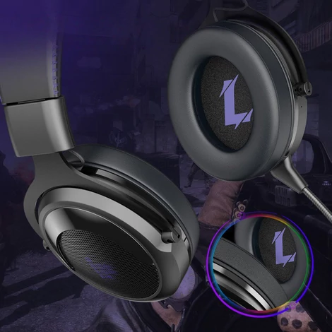 Tronsmart Shadow gaming vezeték nélküli fejhallgató mikrofonnal, játékhoz, lila (372308)