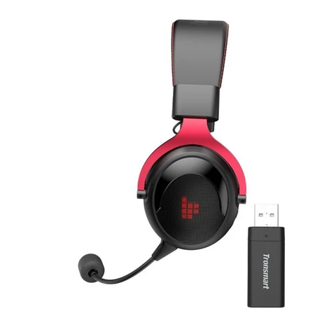 Tronsmart Shadow gaming vezeték nélküli fejhallgató mikrofonnal, játékhoz, piros (372309)