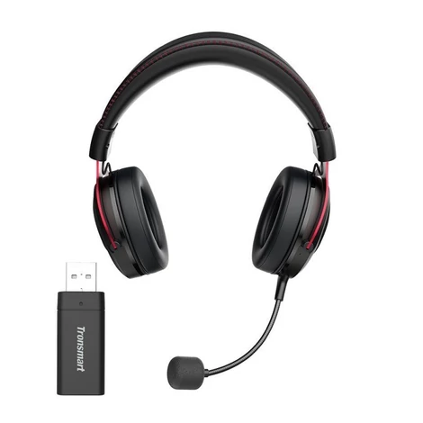 Tronsmart Shadow gaming vezeték nélküli fejhallgató mikrofonnal, játékhoz, piros (372309)