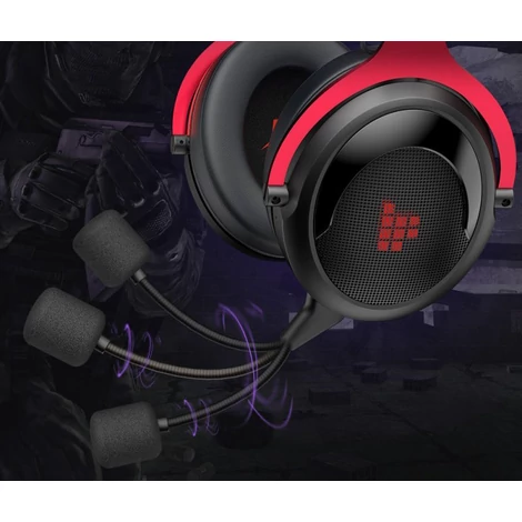 Tronsmart Shadow gaming vezeték nélküli fejhallgató mikrofonnal, játékhoz, piros (372309)