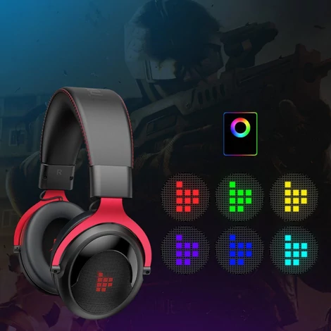 Tronsmart Shadow gaming vezeték nélküli fejhallgató mikrofonnal, játékhoz, piros (372309)