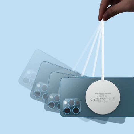 Choetech 15 W-os mágneses Qi vezeték nélküli töltő (MagSafe-kompatibilis), fehér (T517-F)