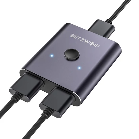 BlitzWolf BW-HDC2 Switch Boksz elosztó 2 x 1 4K HDMI (szürke)