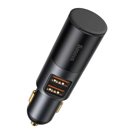 Baseus Share Together gyors töltésű autós töltő szivargyújtó bővítő porttal, 2x USB, 120 W (szürke)