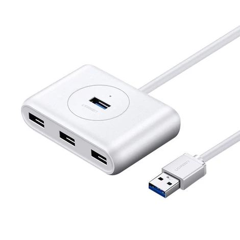 USB 3.0 UGREEN CR113 hub, 4 az 1-ben, 0,5 m (fehér)