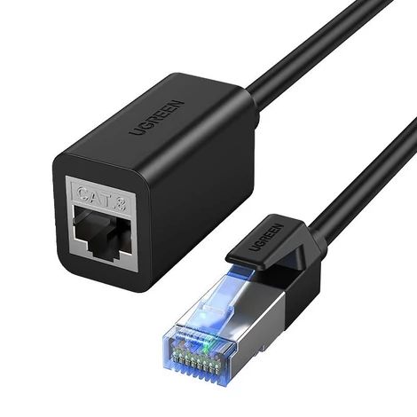 UGREEN NW192 Cat 8 S/FTP Ethernet RJ45 hosszabbító dugasz/alj Patchcords, 1 m (fekete)