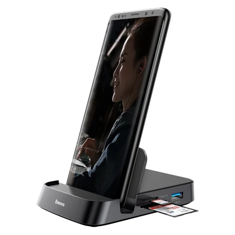 Baseus Mate USB Type-C hub asztali dokkolóállomás, állvány mobiltelefonhoz