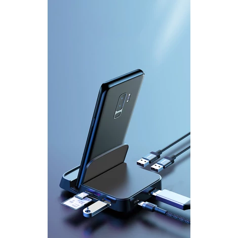 Baseus Mate USB Type-C hub asztali dokkolóállomás, állvány mobiltelefonhoz