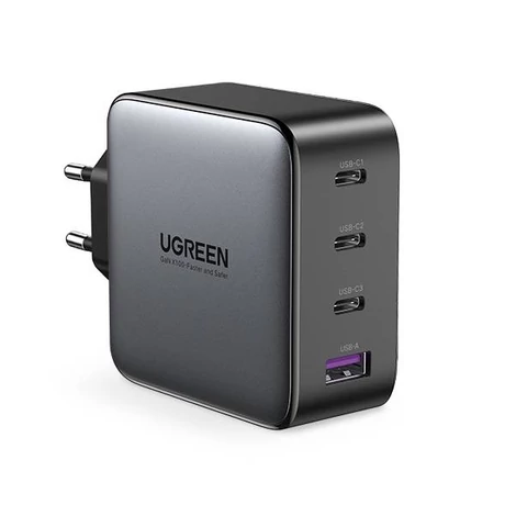 UGREEN CD226 fali töltő, USB QC3.0, 3x USB-C, 100 W, PD (fekete)