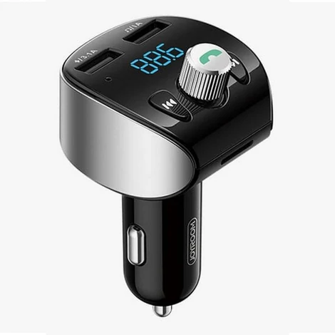 Joyroom FM Transzmitter, Bluetooth 5.0 autós töltő, MP3, 2x USB, TF, micro SD, 18 W, 3 A, Quick Charge 3.0, fekete (JR-CL02)