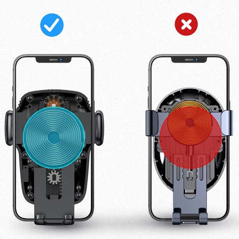 Joyroom Qi vezeték nélküli 15 W-os automatikus autós töltő, elektromos telefontartó, fekete (JR-ZS248)