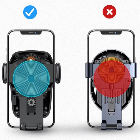Joyroom Qi vezeték nélküli 15 W automatikus autós töltő elektromos telefontartó (műszerfal) fekete (JR-ZS248)