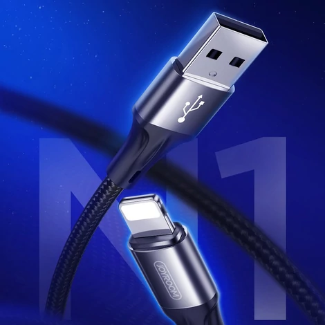 Joyroom USB - Lightning kábel, 3 A, 1 m, fekete (S-1030N1)