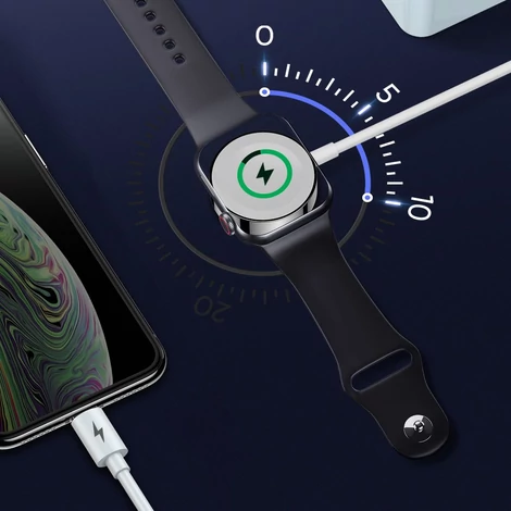 Joyroom 2in1 vezeték nélküli Qi töltő Apple Watch-hoz / USB - Lightning kábel 1,5 m, fehér (S-IW002S)