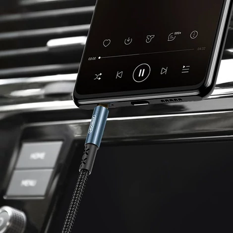 Joyroom sztereó audio AUX kábel 3,5 mm mini jack, 2 m, fekete (SY-20A1)